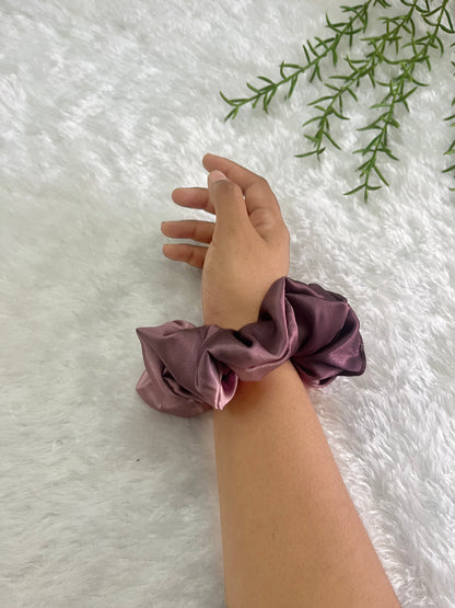 Wine ombré - Large satin scrunchie