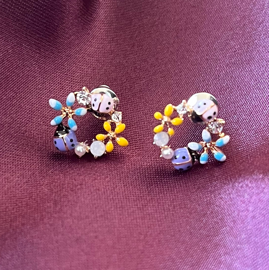 Bee and blossom stud