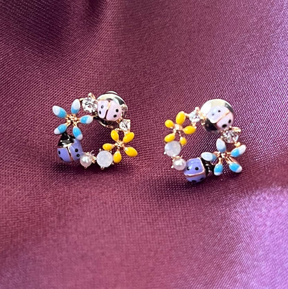 Bee and blossom stud