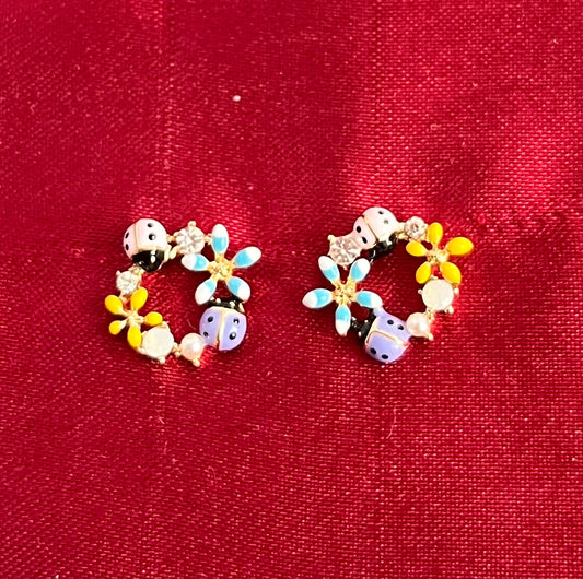 Bee and blossom stud