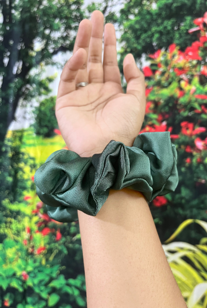 Sea Green- Large georgette scrunchie