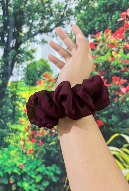 Cherry - Large georgette scrunchie