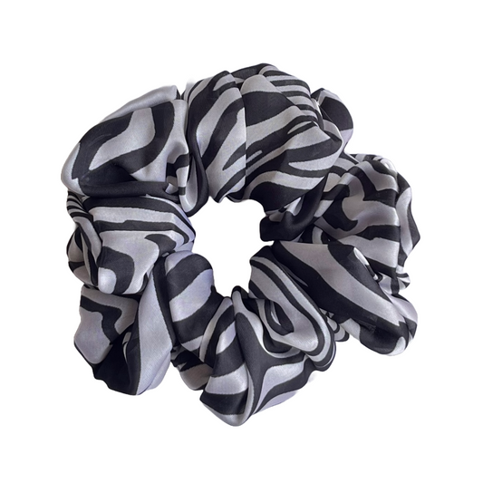 Zebra - Large satin georgette scrunchie