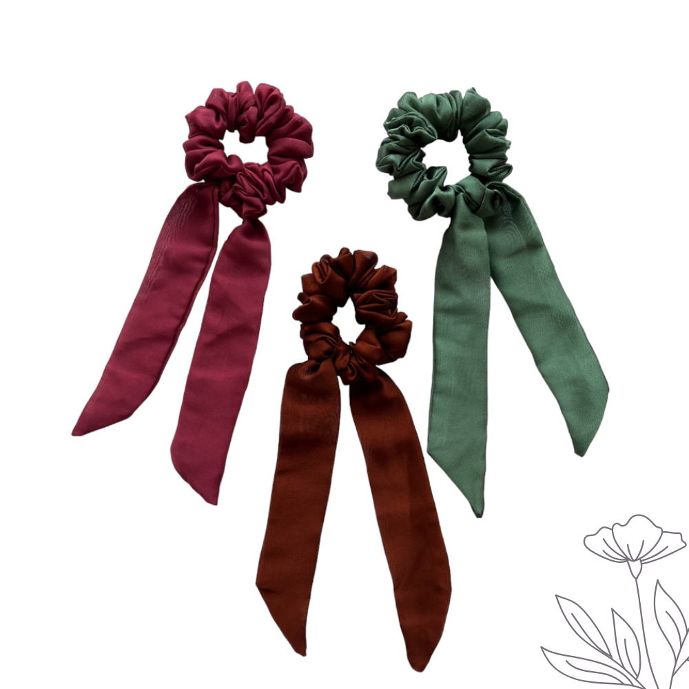 Tail Georgette Scrunchie - Pack of 3