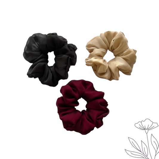 Large Georgette Scrunchie - Pack of 3