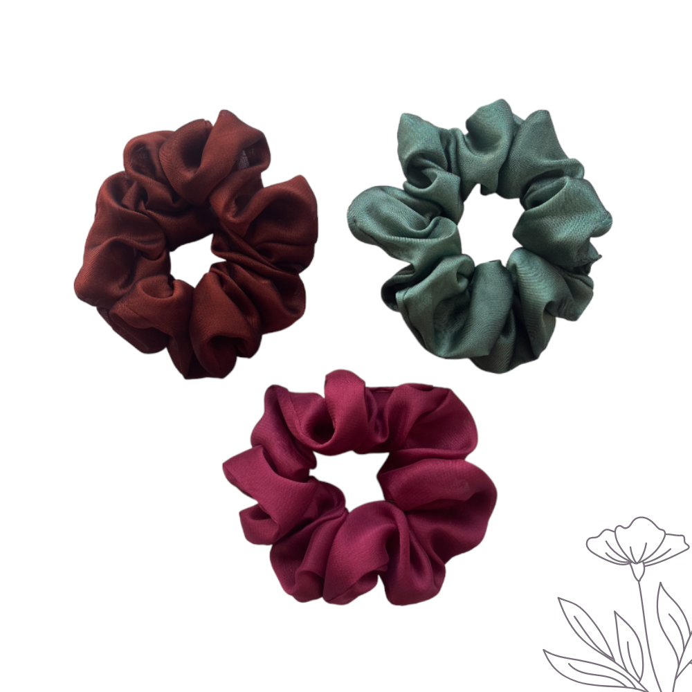 Large Georgette Scrunchie - Pack of 3