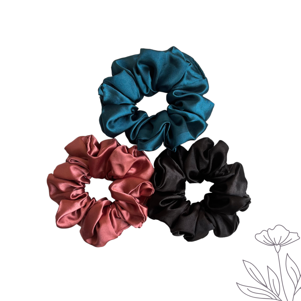 Large Satin Scrunchie - Pack of 3