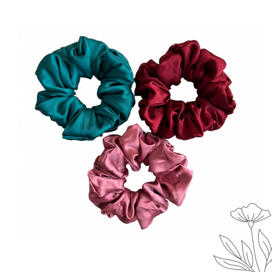 Large Satin Scrunchie - Pack of 3