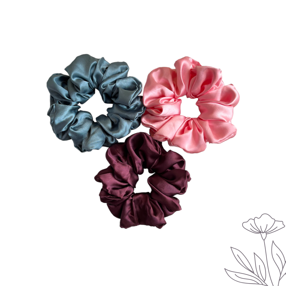 Large Satin Scrunchie - Pack of 3