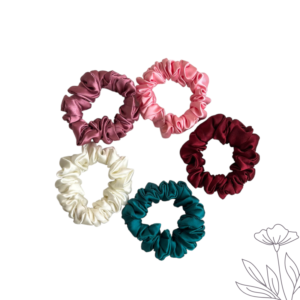 Skinny Satin Scrunchie - Pack of 5