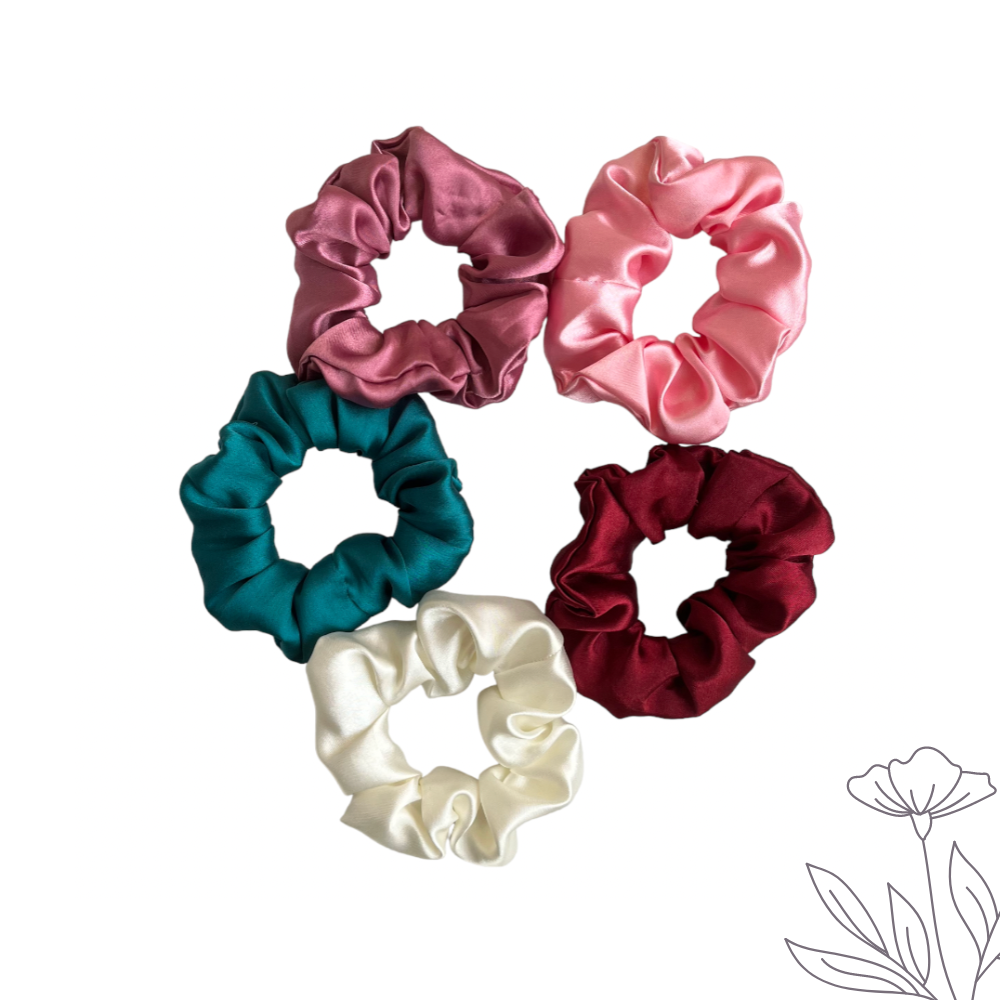 Regular Satin Scrunchie - Pack of 5