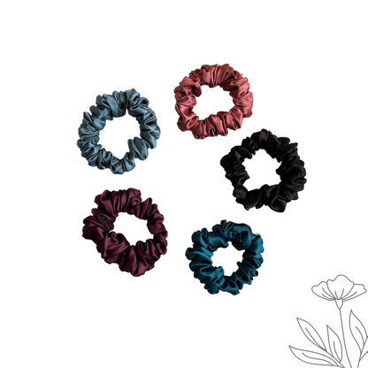 Skinny Satin Scrunchie - Pack of 5