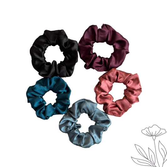 Regular Satin Scrunchie - Pack of 5