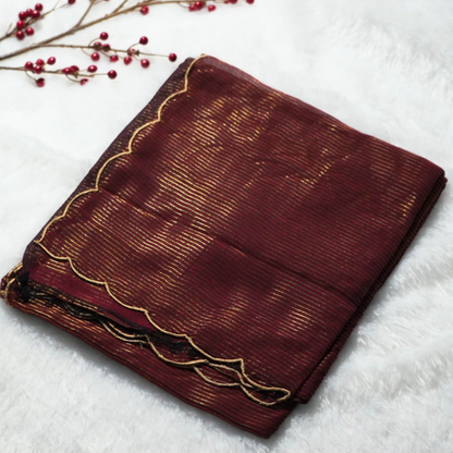 Handloom mul tissue saree (without blouse)