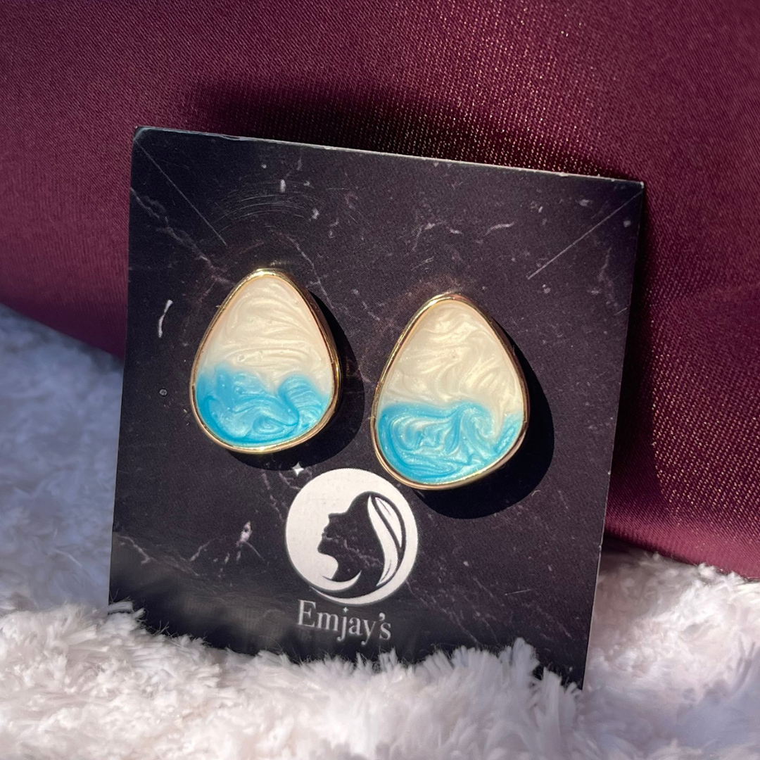 Blue TearDrop Stud