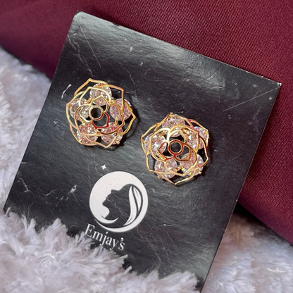 Floral Stone Stud