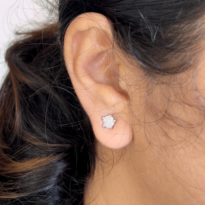 Stone Ear Climber Stud - Silver