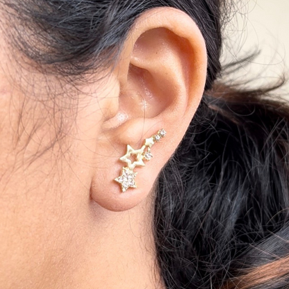 Starry Ear Climber Stud-Gold