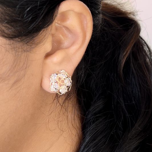 Floral Stone Stud