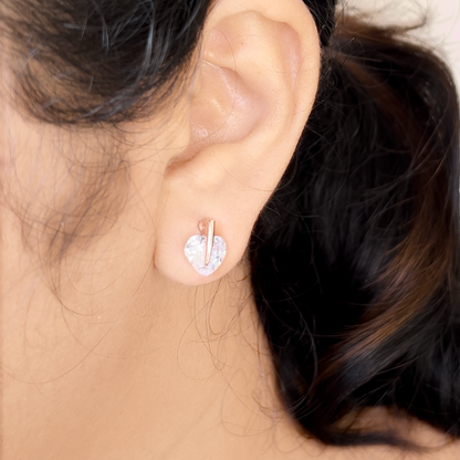 Tiny Heart Stone Stud