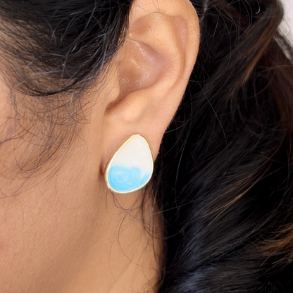 Blue TearDrop Stud