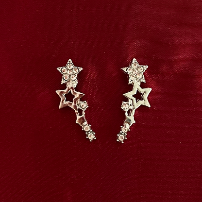 Starry Ear Climber Stud-Silver