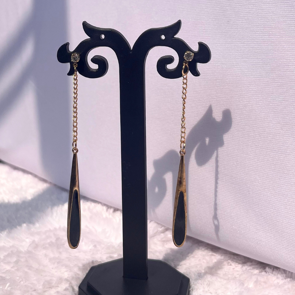 Black Antique Gold Ear Drop