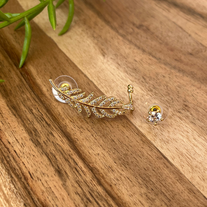 Stone Ear Climber Stud - Gold