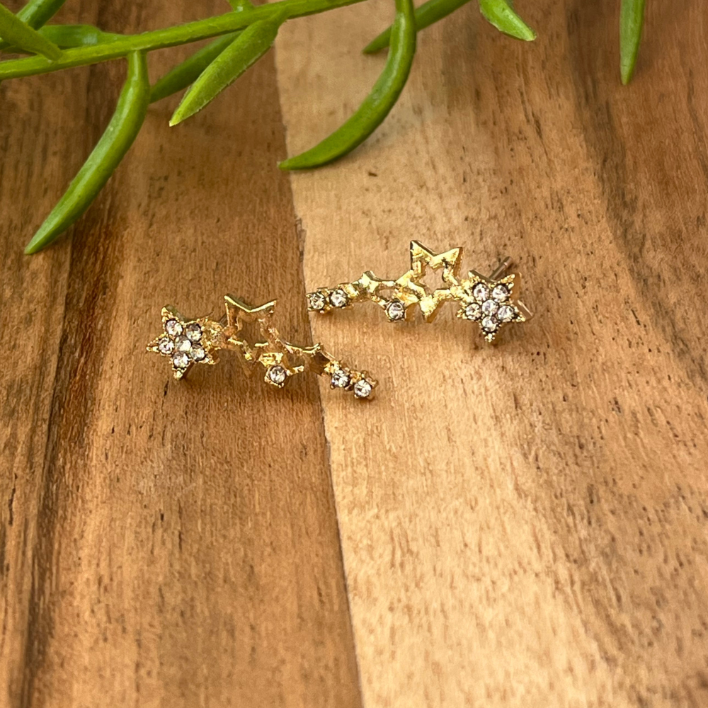 Starry Ear Climber Stud-Gold