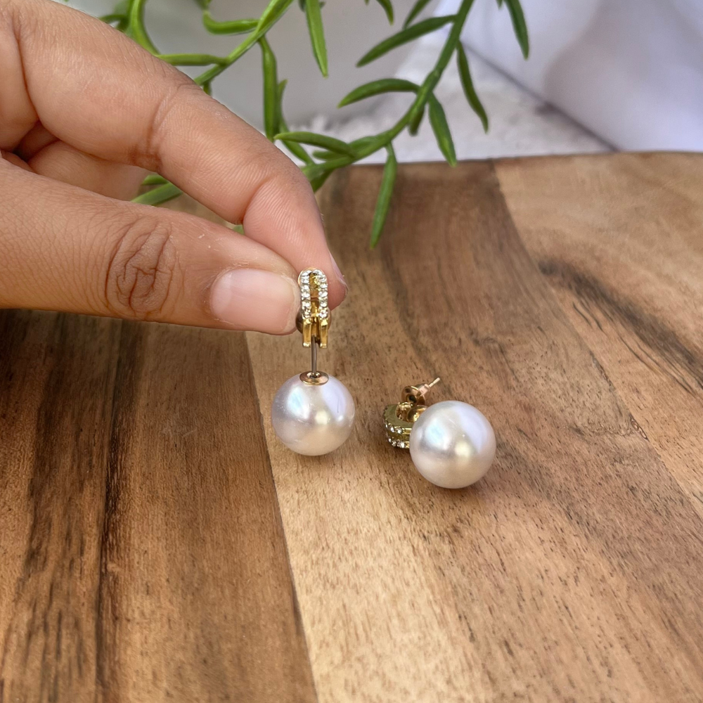 Radiant Arch Pearl Studs