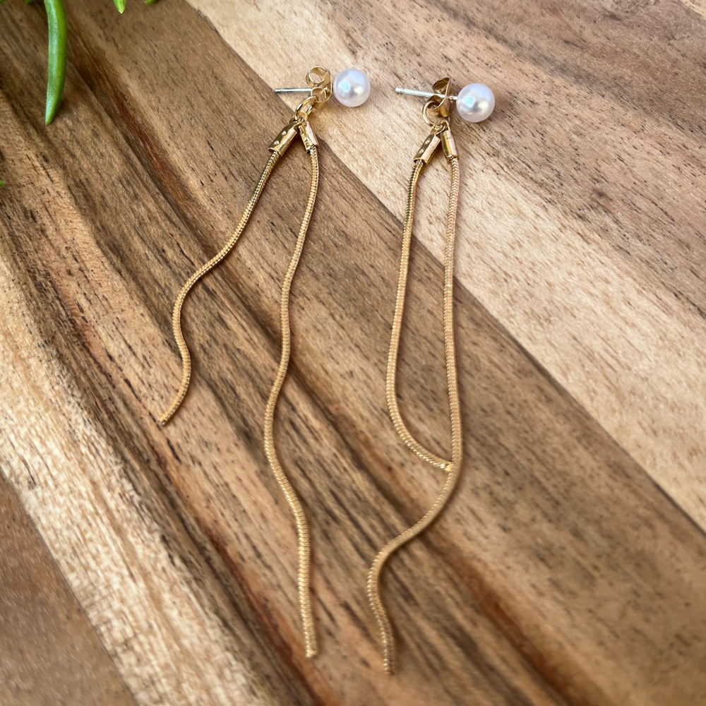 Pearl Tassel Gold Ear Drop