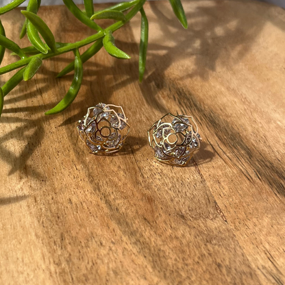 Floral Stone Stud