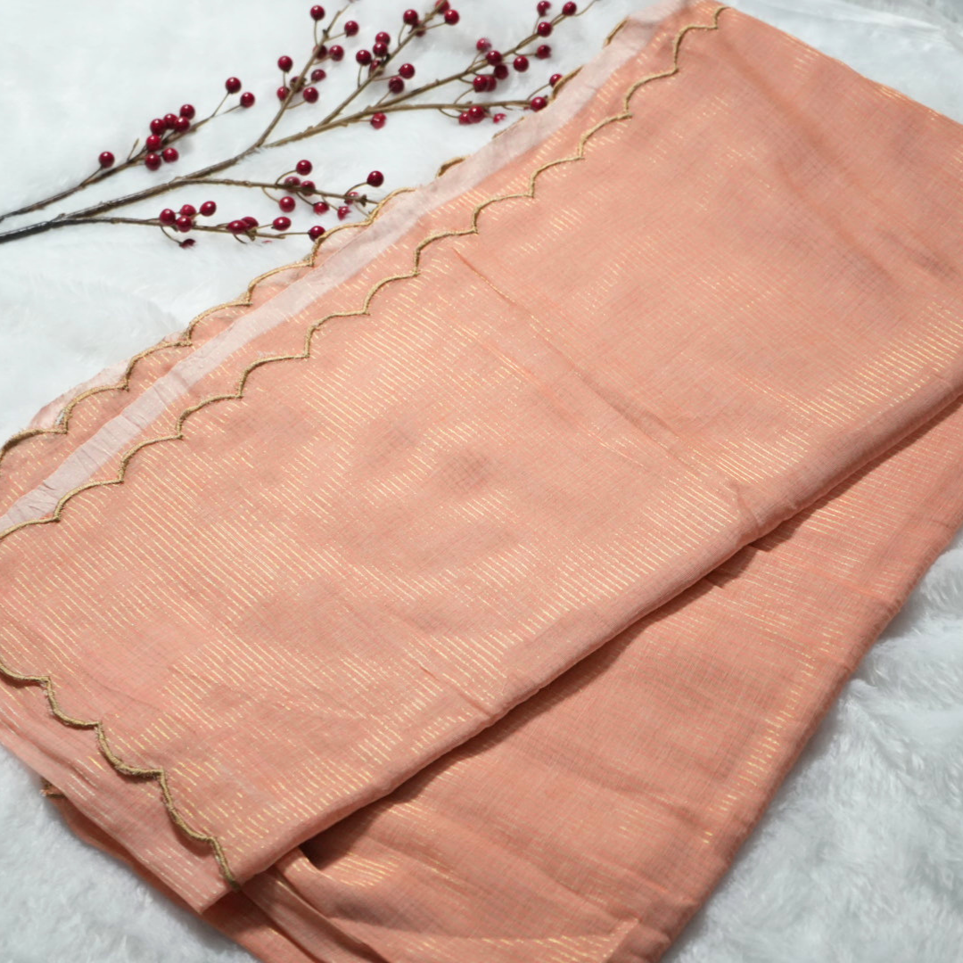 Handloom mul tissue saree (without blouse)