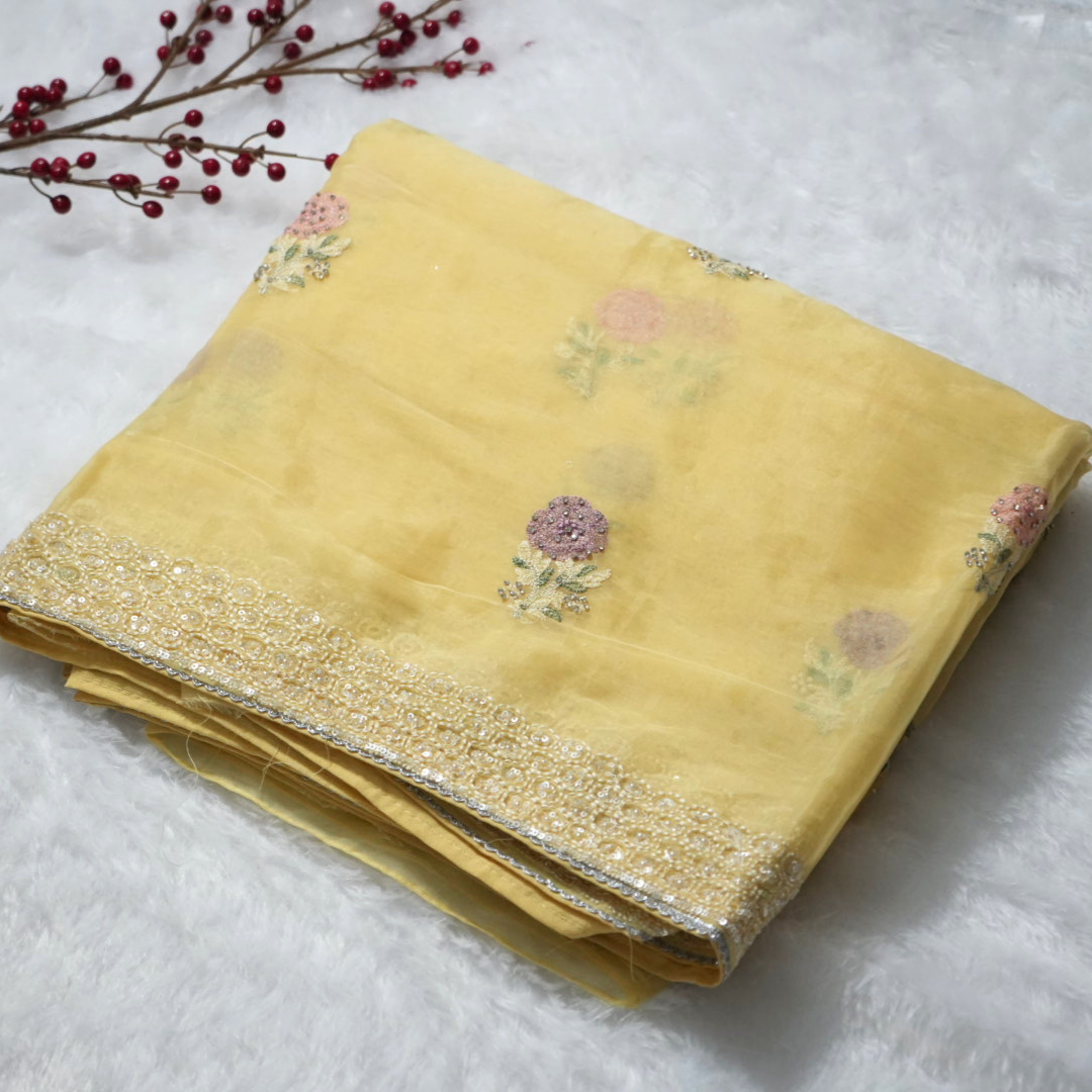 Organza designer saree
