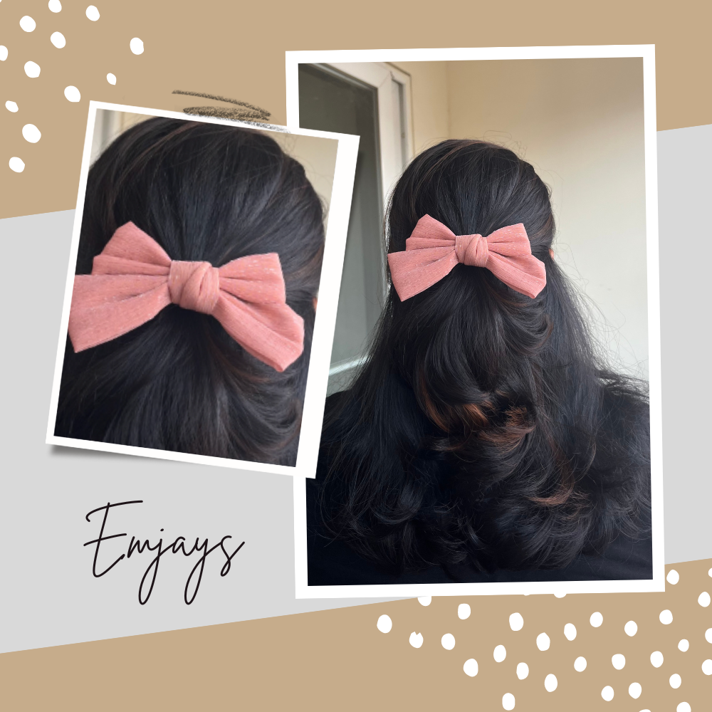 Copper Pink Shimmer Bow Clip