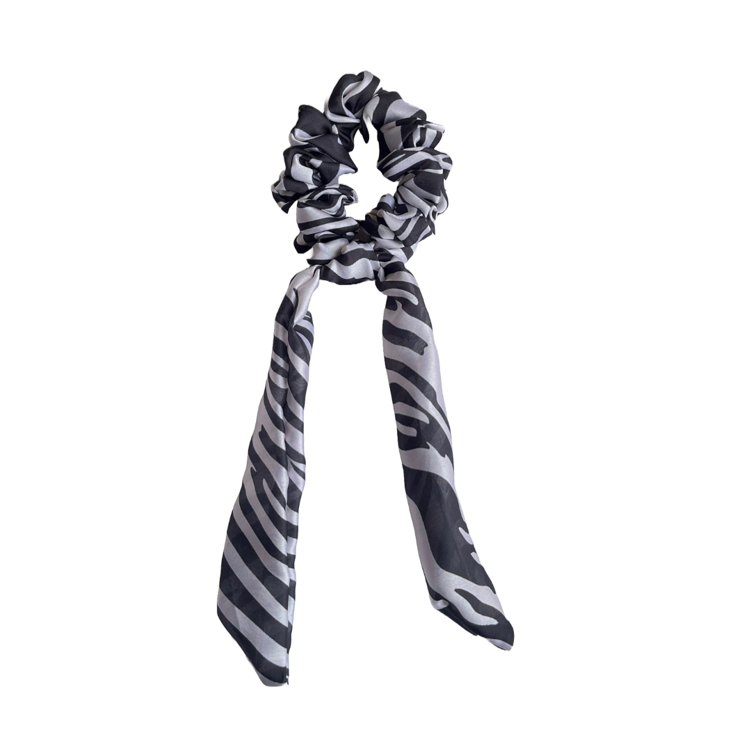 Zebra - Tail satin georgette scrunchie