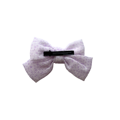 Violet Polka Bow Clip