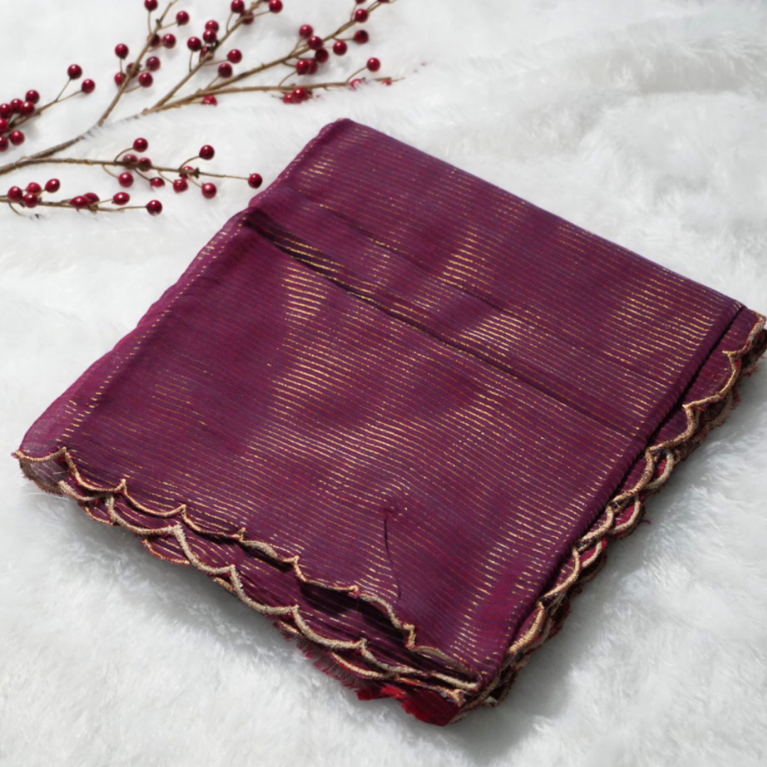 Handloom mul tissue saree (without blouse)