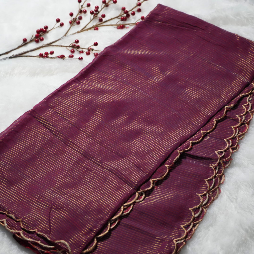 Handloom mul tissue saree (without blouse)