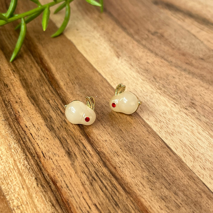 Cute Bunny Enamel Stud